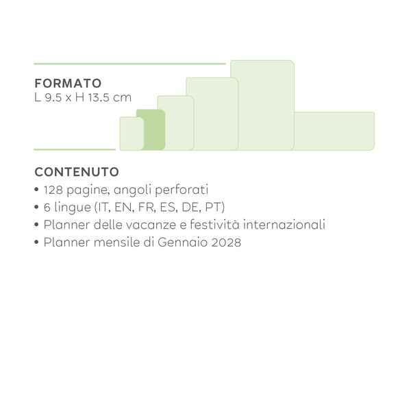Agenda 12 Mesi Settimanale Small 2027 - Shades of Green
