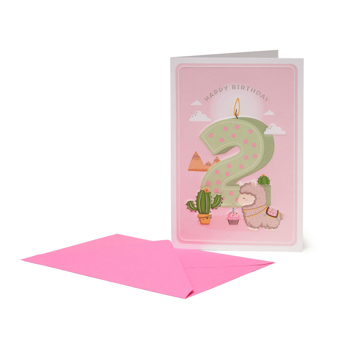 Greeting Card - Happy Birthday - Little Girls - 2 Years, , zoo