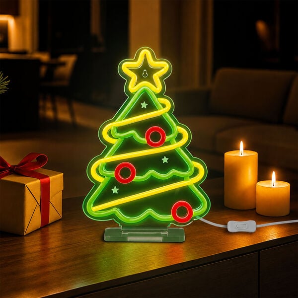 Insegna Luminosa Neon LED di Natale Xmas Tree - It's a Sign