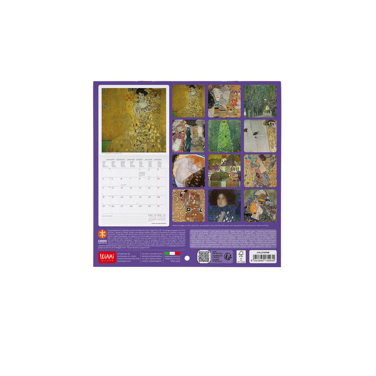 Calendario da Parete 2027 - 18 x 18 cm - Gustav Klimt Calendario da Parete 2027 - 18 x 18 cm - Gustav Klimt