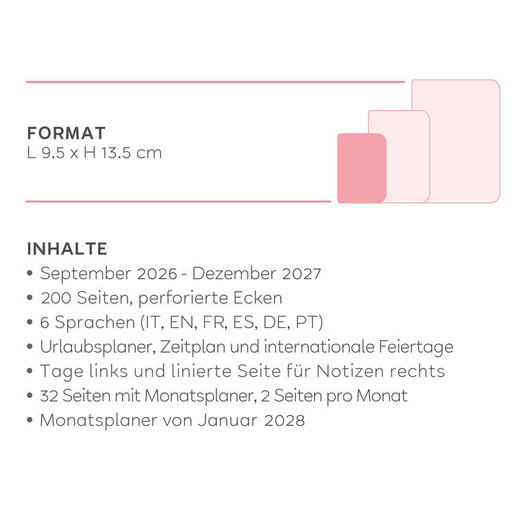 Wochenplaner 2026/2027 für 16 Monate - Raspberry Jam - Small Mit Notizbuch Wochenplaner 2026/2027 für 16 Monate - Raspberry Jam - Small Mit Notizbuch