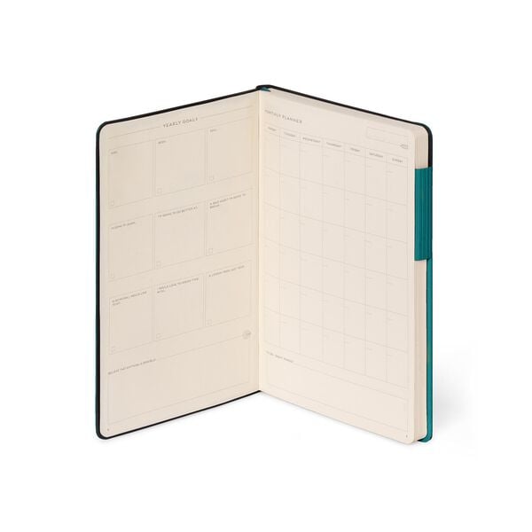 Lined Notebook with Monochrome Soft Cover - Malachite Green - My Notebook