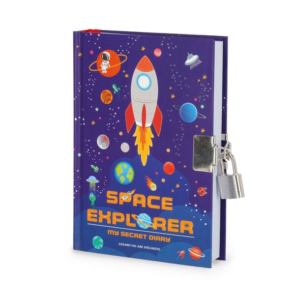 Secret Diary with Padlock and Illustrated Hard Cover - Space - My Secret Diary