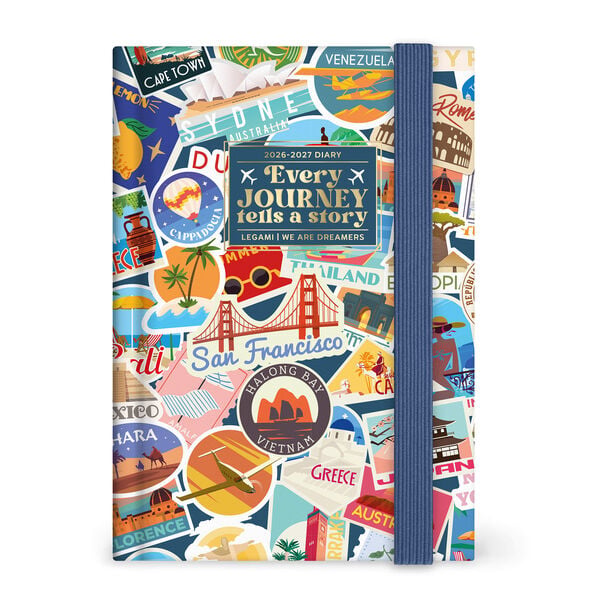 Agenda Diaria Fotográfica 2026/2027 16 Meses - Travel Stickers - Small