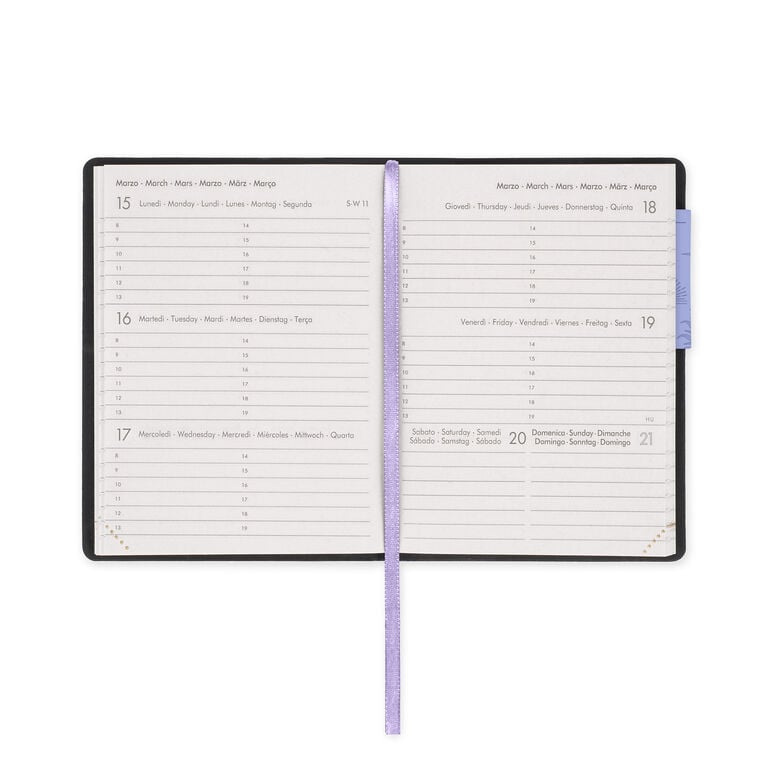 12-Month Mini Weekly Diary 2027 - Cosmic Lilac