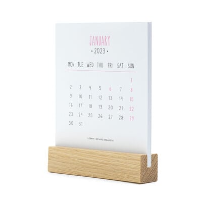 Calendar With Wooden Base 2023