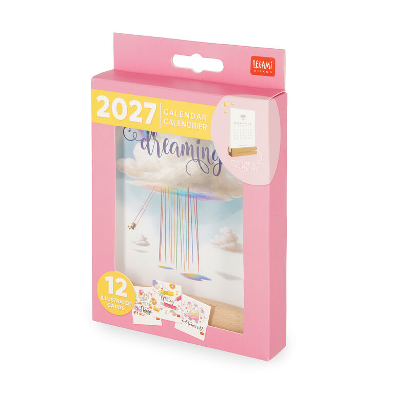 Calendario con Base in Legno - 2027 Calendario con Base in Legno - 2027