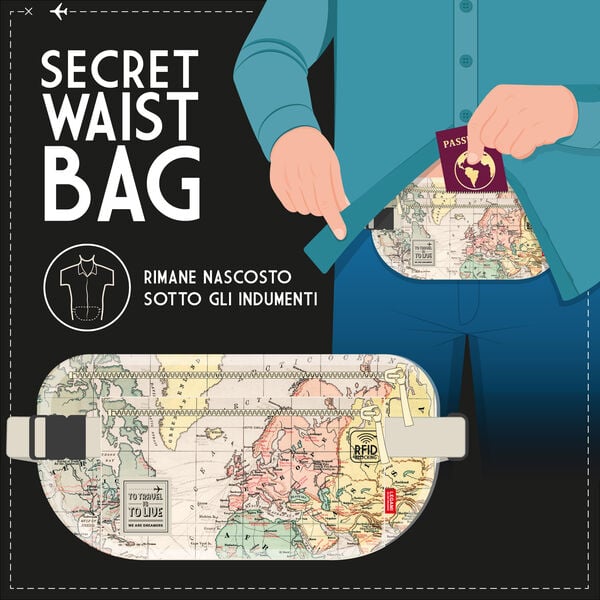 Marsupio Ultrasottile da Viaggio - Secret Waist Bag