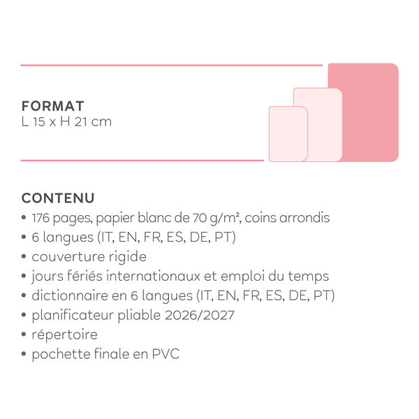 Agenda 2026/2027 Semainier 16 Mois - Travel Stickers - Avec Spirale - Large