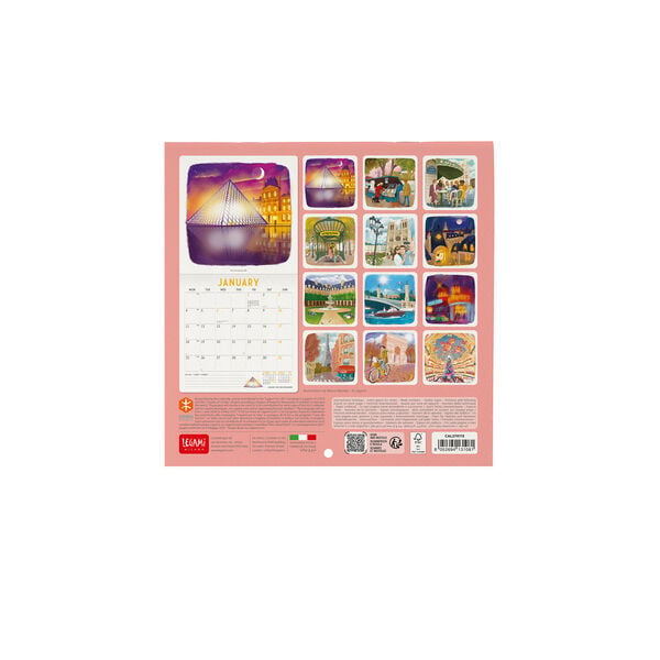 Calendario da Parete 2027 - 18 x 18 cm - Paris