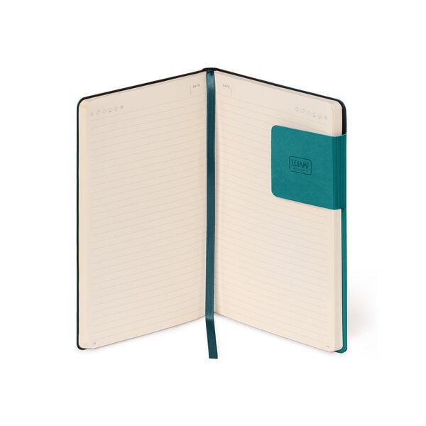 Lined Notebook with Monochrome Soft Cover - Malachite Green - My Notebook