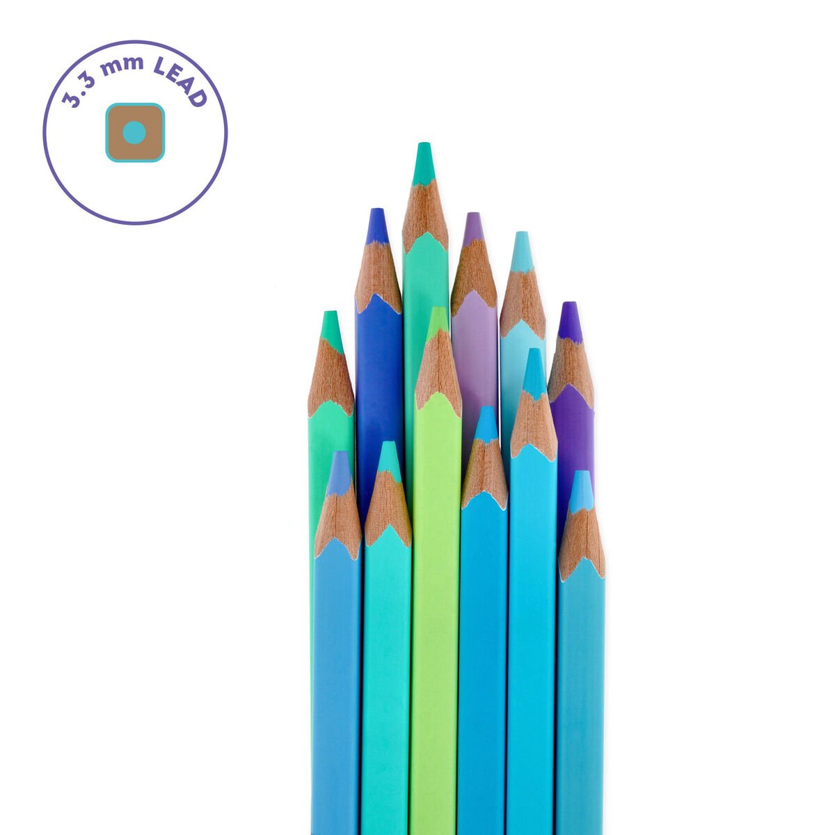 Set of 12 Colouring Pencils - Live Colourfully, , zoo