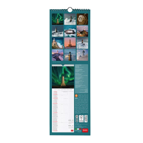 Calendario da Parete 2027 - 16 x 49 cm - Lighthouses of the World