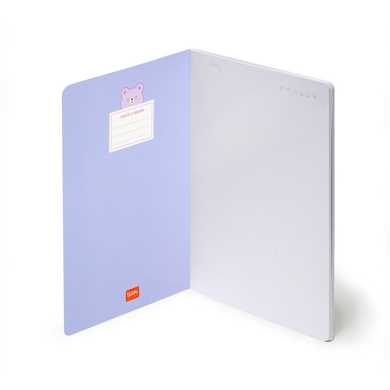 Cahier Page Blanche A5 à Couverture Rigide Illustrée - Teddy Bear