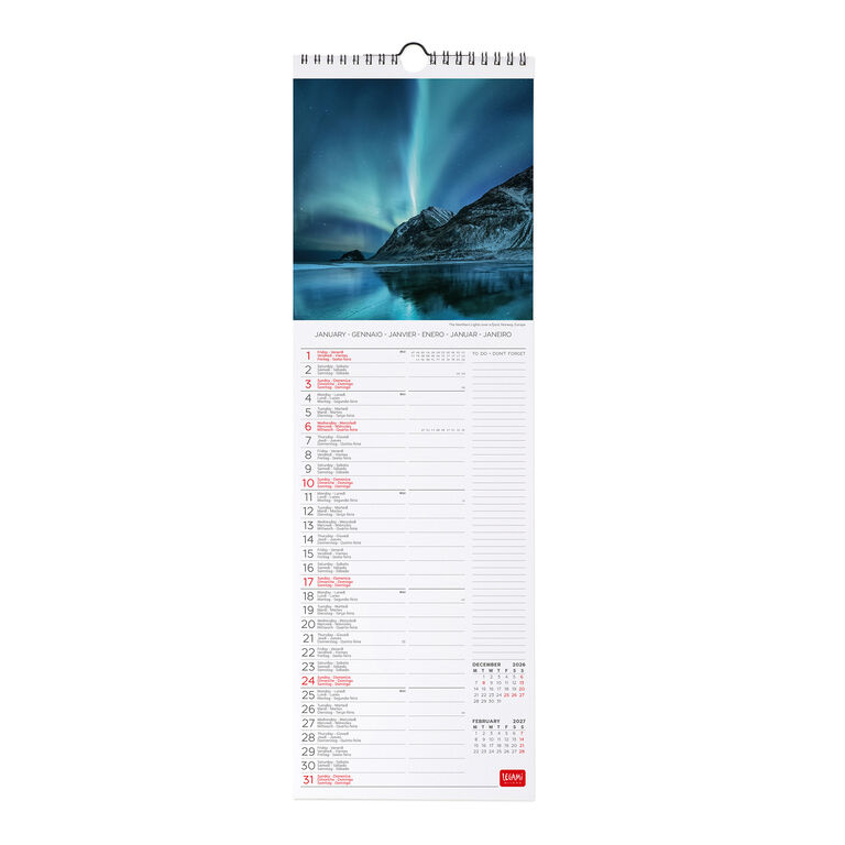 Calendario da Parete 2027 - 16 x 49 cm - Planet Earth Calendario da Parete 2027 - 16 x 49 cm - Planet Earth