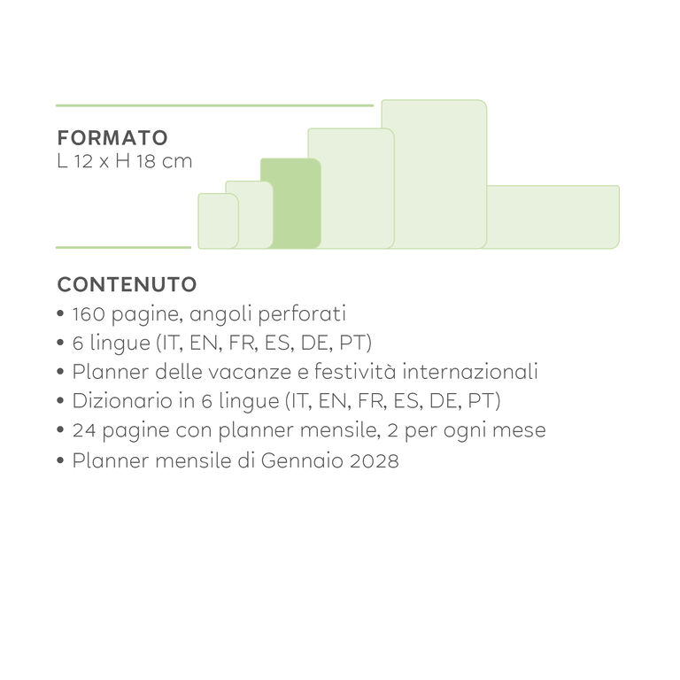 Agenda 12 Mesi Settimanale Medium 2027 - Shades of Green Agenda 12 Mesi Settimanale Medium 2027 - Shades of Green