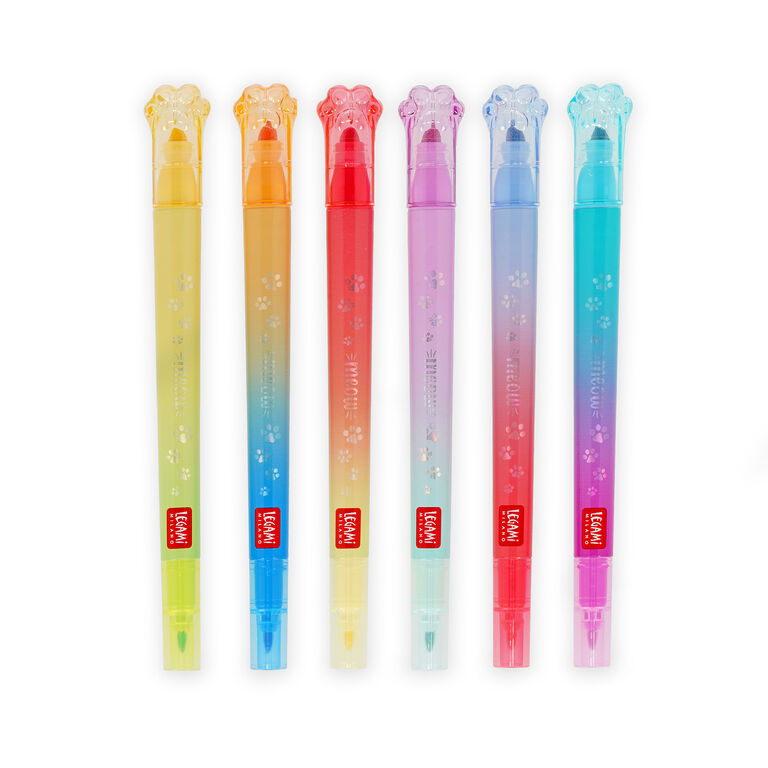 Set of 6 Dual-Tip Layering Markers - Meow