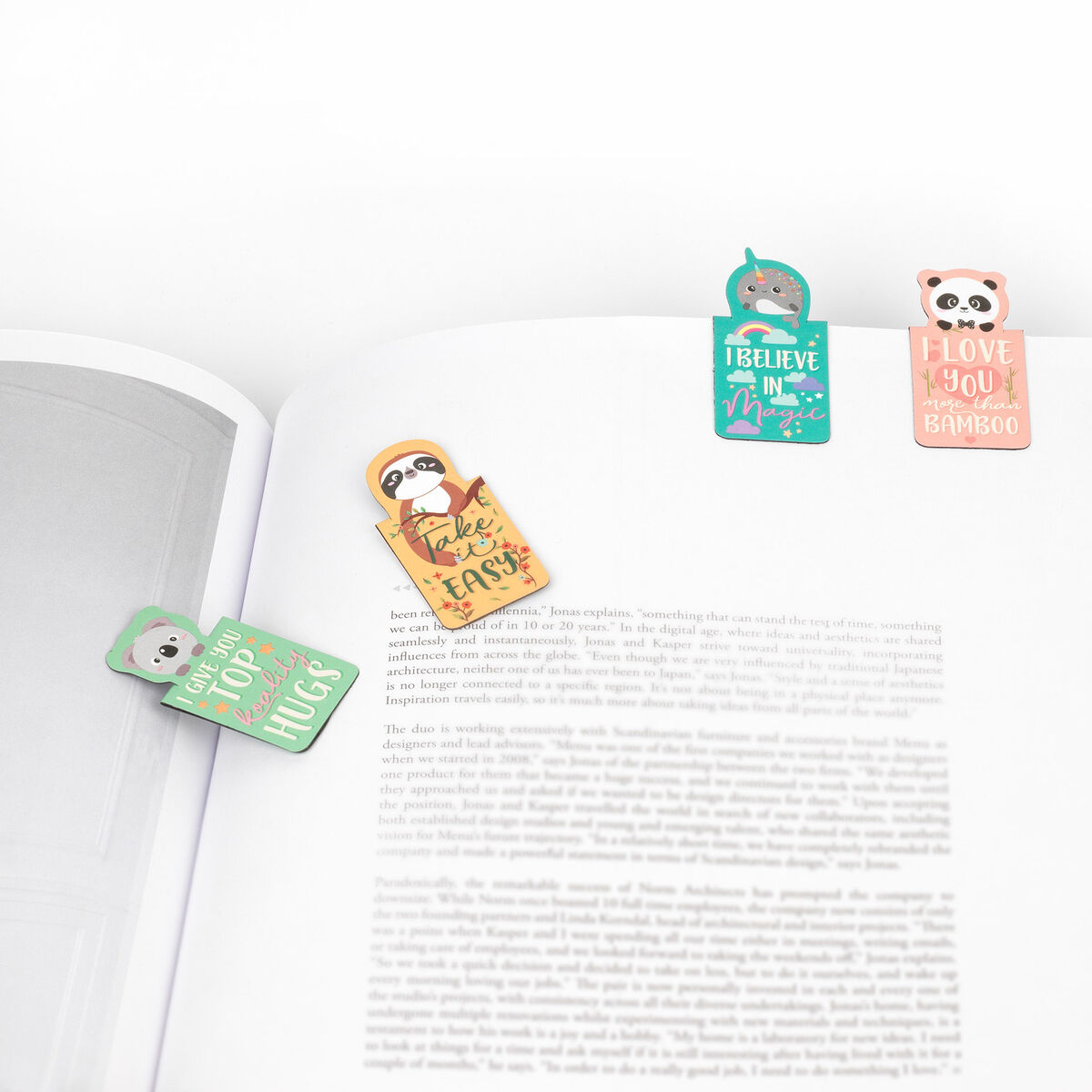 Never Stop Reading - Magnetic Bookmarks, , zoo