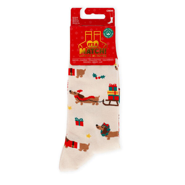 Calzini di Natale Dachshund Taglia 41-47 - It's a Match!