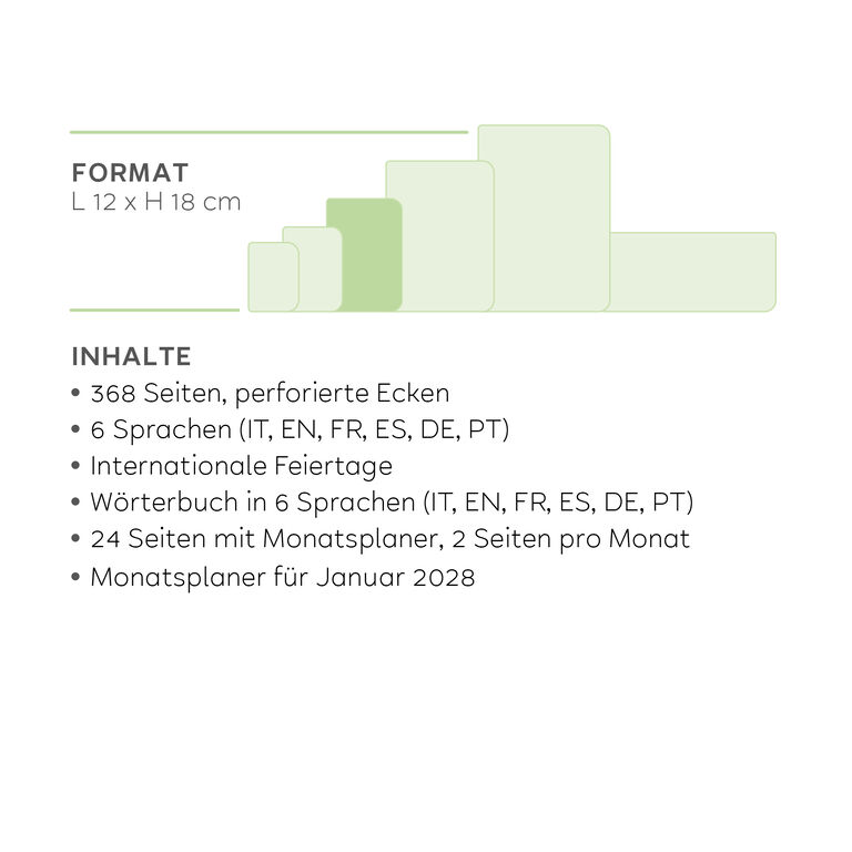 Terminplaner für 12 Monate 1 Tag pro Seite Medium 2027 - Shades of Green Terminplaner für 12 Monate 1 Tag pro Seite Medium 2027 - Shades of Green