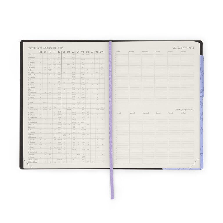 Agenda del Docente 2026/2027 Settimanale 13 Mesi - Cosmic Lilac