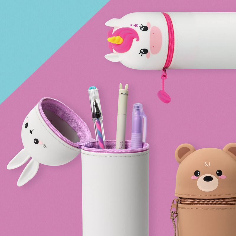 Legami - Trousse à crayons en silicone souple 2 en 1 - Panda