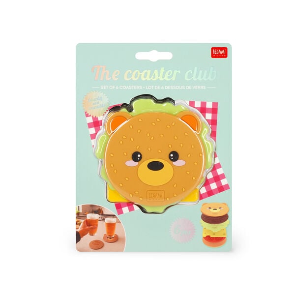 Set of Six Coasters - The Coaster Club - Teddy Bear Set of Six Coasters - The Coaster Club - Teddy Bear
