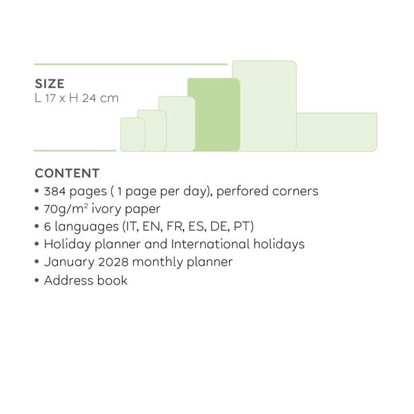 12-Month Large Daily Diary 2027 - Shades of Green 12-Month Large Daily Diary 2027 - Shades of Green