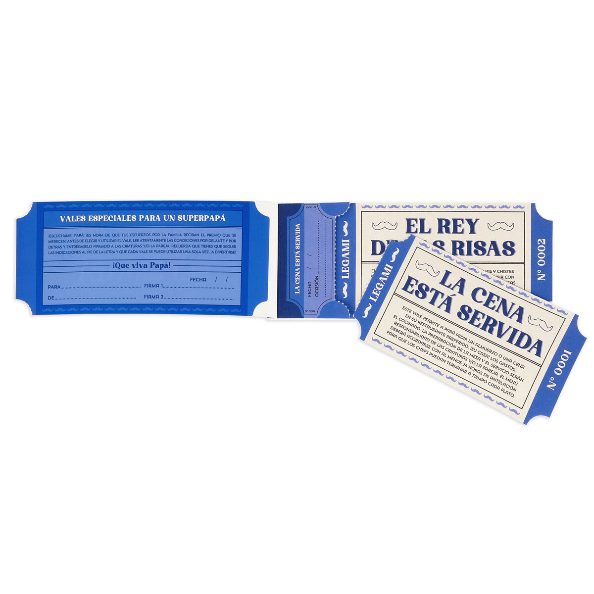 Legami - Bloque De 48 (24 + 24) Vales Para Los Nuevos Padres En Español, Cupones Para Rasgar, Idea De Regalo, Tema De Los Nuevos Padres, 20,3 X 8,4 Cm