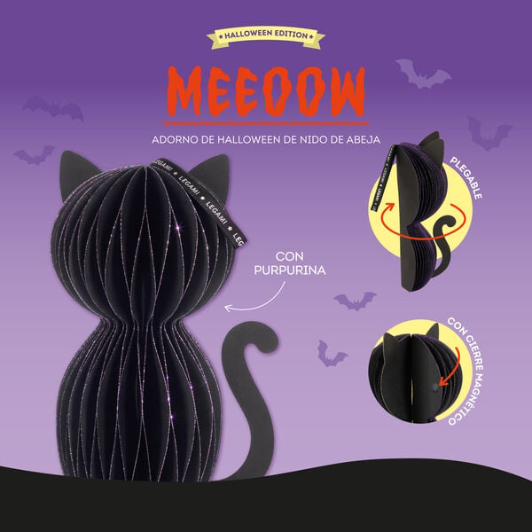 Adorno de Halloween de Nido de Abeja - Meeoow Adorno de Halloween de Nido de Abeja - Meeoow