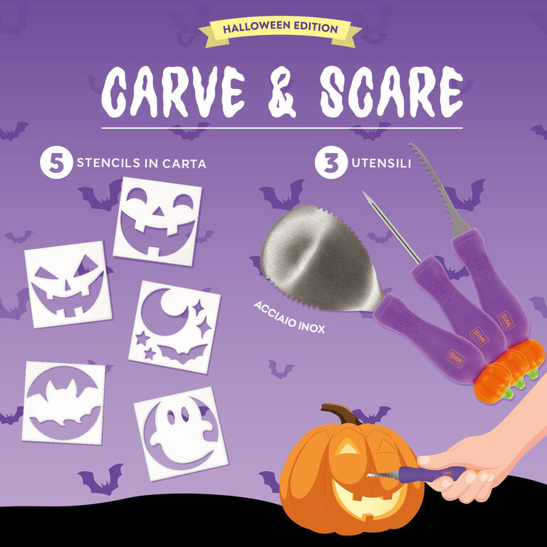 Kit per Intagliare Zucca di Halloween - Carve & Scare Kit per Intagliare Zucca di Halloween - Carve & Scare