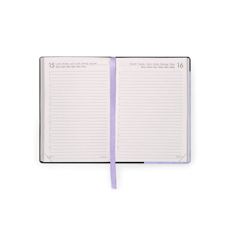 16-Month Small Daily Diary for 2026/2027 - Cosmic Lilac