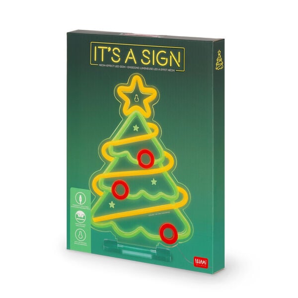 Insegna Luminosa Neon LED di Natale Xmas Tree - It's a Sign