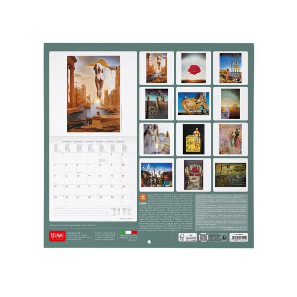 Calendario da Parete 2027 - 30 x 29 cm - Salvador Dalì