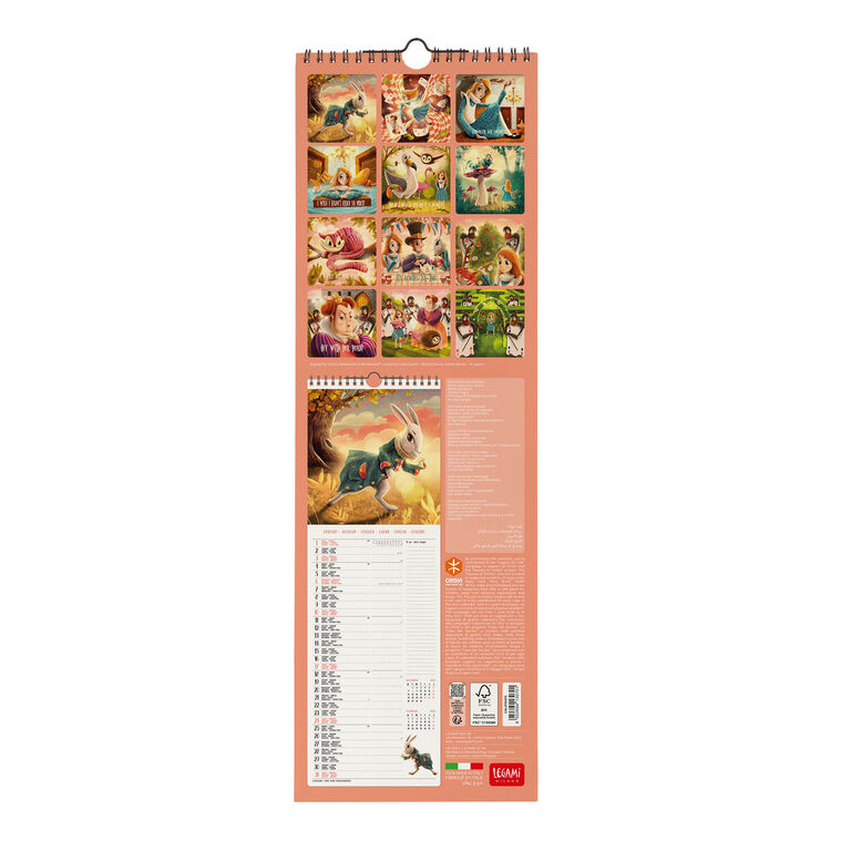 Calendario da Parete 2027 - 16 x 49 cm - Alice in Wonderland Calendario da Parete 2027 - 16 x 49 cm - Alice in Wonderland