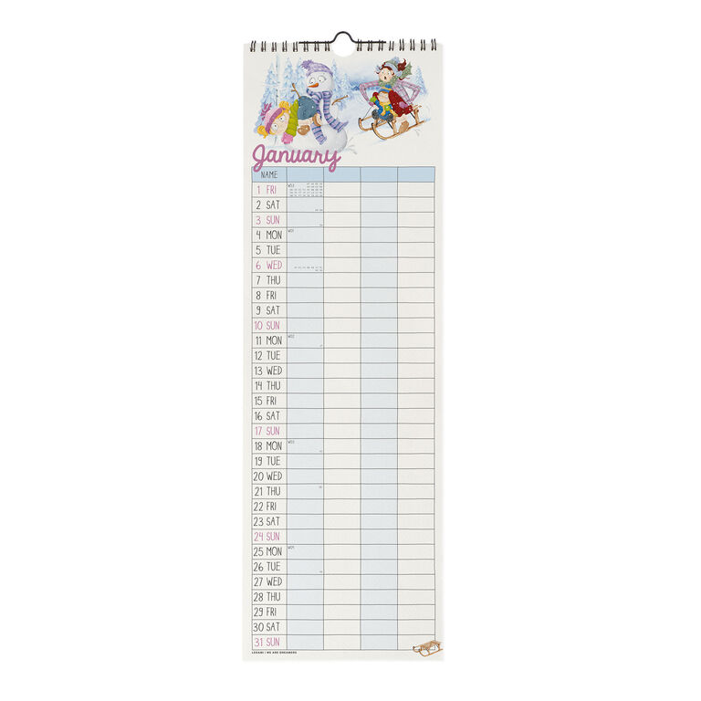 Calendario da Parete 2027 - 16 x 49 cm - Super Mum Calendario da Parete 2027 - 16 x 49 cm - Super Mum
