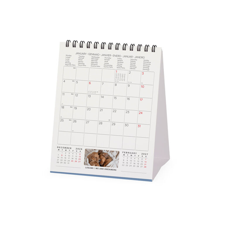Calendario da Tavolo 2027 - 12 x 14,5 cm - Puppies