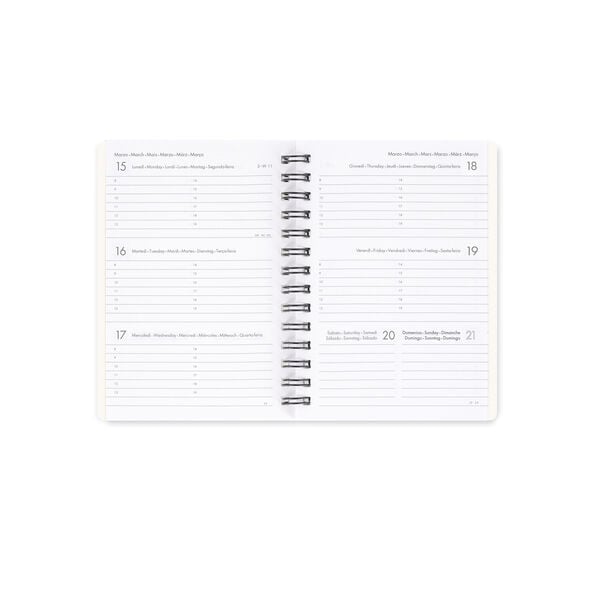 Agenda 12 Mesi Settimanale Small Spiralata 2027 - Teddy Bear White