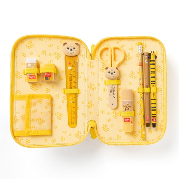 Pencil Case with Three Compartments - 3, 2, 1... Triple Fun - Teddy Pencil Case with Three Compartments - 3, 2, 1... Triple Fun - Teddy