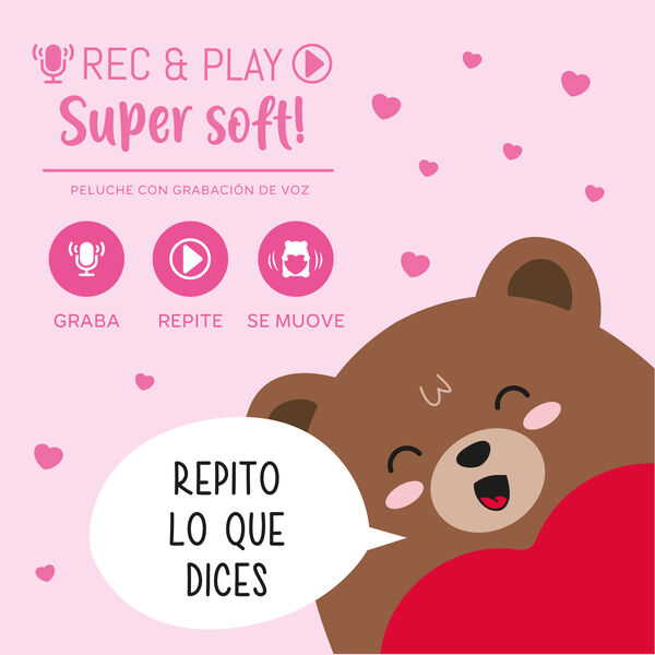 Peluche con Grabación de Voz - Super Soft Rec&Play