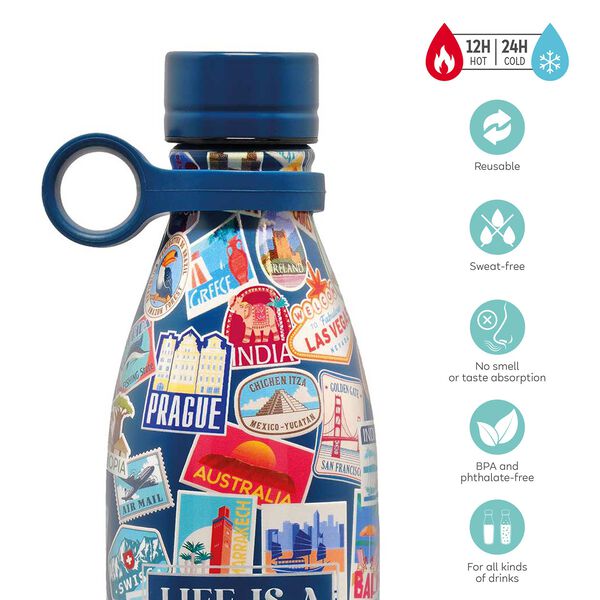 800 ml Vacuum Bottle - Travel Stickers - Hot & Cold
