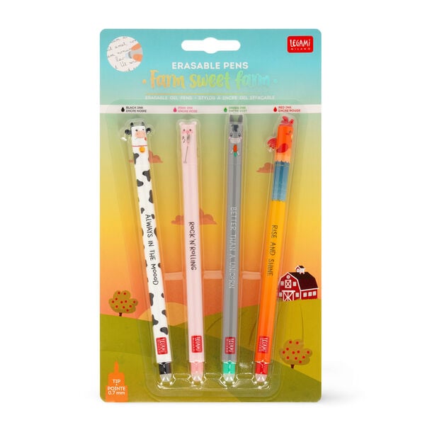 Set di 4 Penne Cancellabili - Erasable Pen - Farm Sweet Farm Set di 4 Penne Cancellabili - Erasable Pen - Farm Sweet Farm