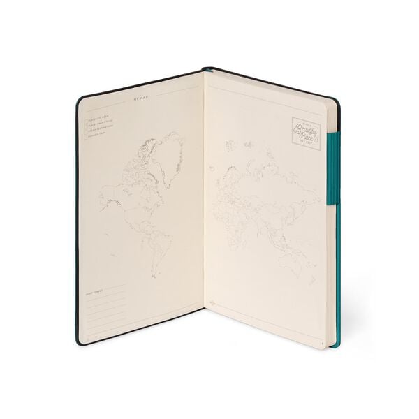 Lined Notebook with Monochrome Soft Cover - Malachite Green - My Notebook