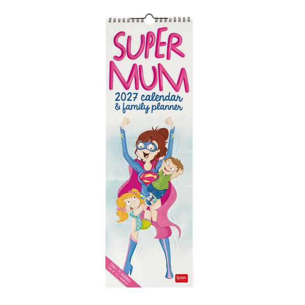 Calendario da Parete 2027 - 16 x 49 cm - Super Mum