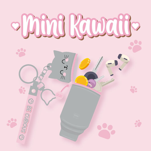 Portamonete con Portachiavi Kitty - Mini Kawaii
