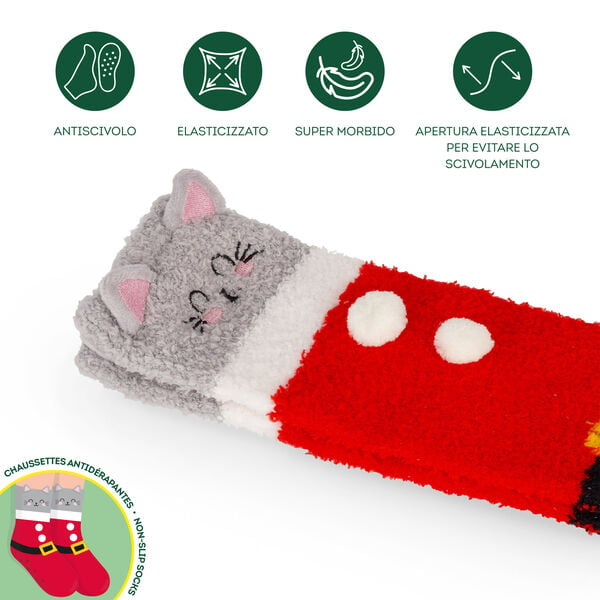 Calzini Antiscivolo di Natale Adulto Kitty Santa - It's a Match!