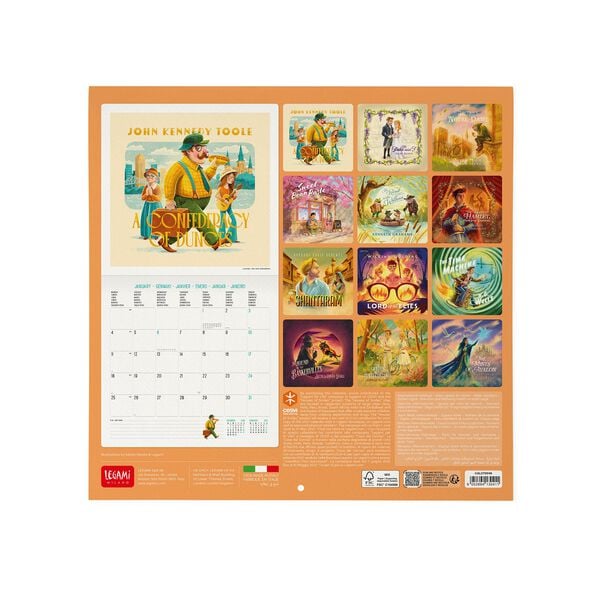 Calendario da Parete 2027 - 30 x 29 cm - Book Lover's