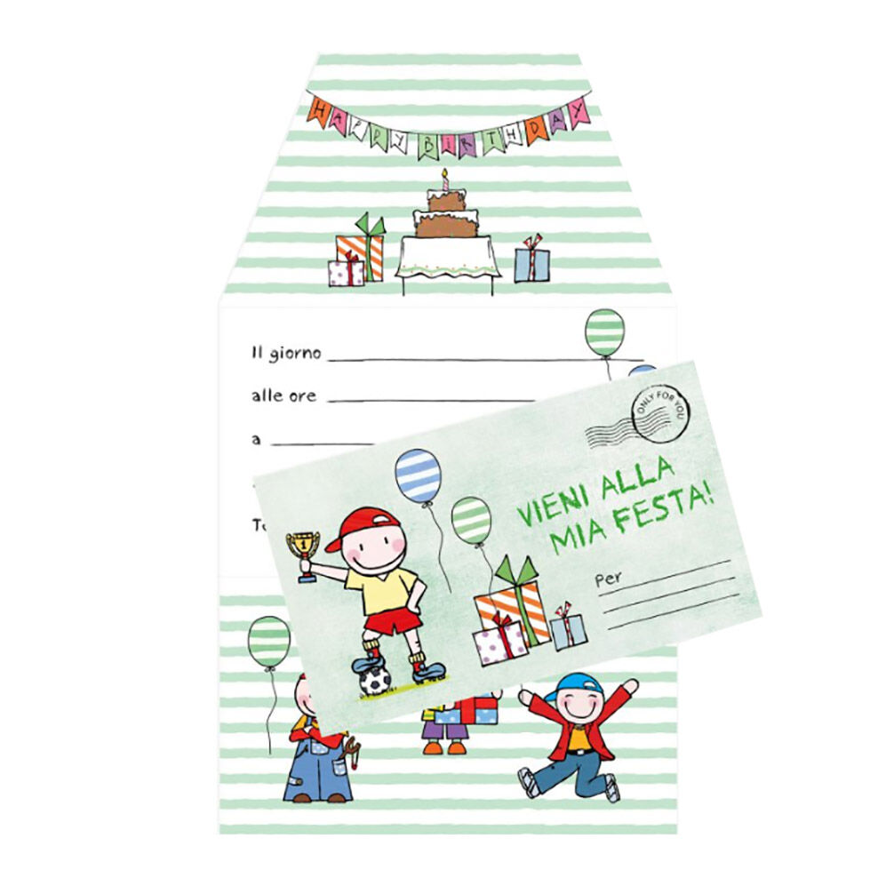 8 Biglietti D'invito Per Festa A Tema Pupazzo – 12,7x12,7 Cm, Carta Di Qualità