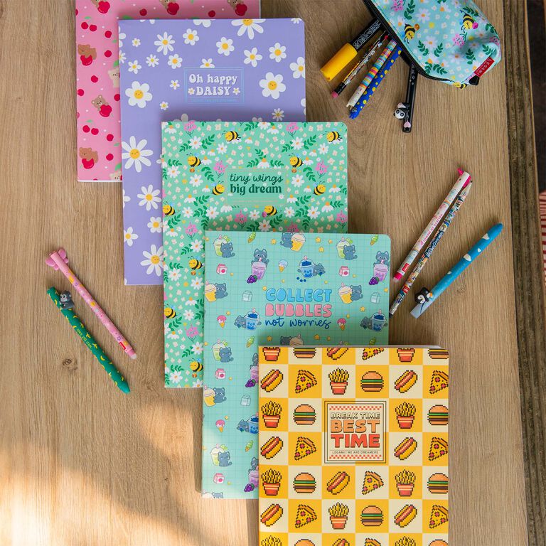 Exercise Book - A4 Notebook - 5 mm Squared - Kittty Bubble Tea Exercise Book - A4 Notebook - 5 mm Squared - Kittty Bubble Tea