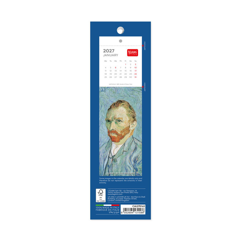 Lesezeichen-Kalender - 5,5 x 18 cm - Vincent Van Gogh Lesezeichen-Kalender - 5,5 x 18 cm - Vincent Van Gogh